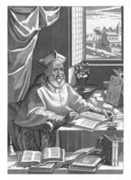 retrato de César baronio en su estudiar, jaspe Delaware isaac, 1564 - 1654 foto