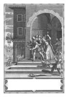 parábola de el pródigo hijo el pródigo hijo es perseguido fuera de un casa, dominicus custodio, C. 1579 - C. 1615 foto