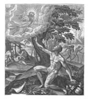 God curses Cain, Raphael Sadeler I, after Maerten de Vos, 1583 photo