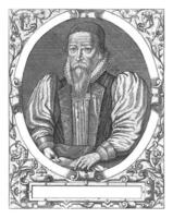 Portrait of Bishop John King, Theodor de Bry, after Jean Jacques Boissard, c. 1597 - c. 1599 photo