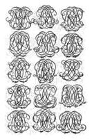 Fifteen Letter Monograms CDZ-DER, Daniel de Lafeuille, c. 1690 - c. 1691 photo