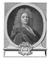 Portrait of Alexander de Muncq at the age of 55, Pieter van Gunst, after P. van Dyck, 1710 - 1731 photo