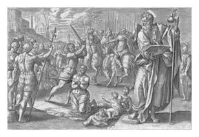 Martyrdom of James the Greater, Hans Collaert I attributed to, after Maerten de Vos, 1646 photo