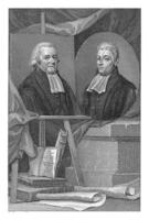 retratos de el escritores siemprewinus wassenbergh y Germán jefe, Reinier vinkeles i, después willem bartel camioneta der kooi, 1789 - 1816 foto