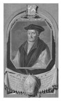 Portrait of Matthew Parker, Archbishop of Canterbury, Pieter van Gunst, after Adriaen van der Werff, c. 1669 - 1731 photo
