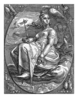 Juno, Crispijn van de Passe I, after Hendrick Goltzius, after Jan Saenredam, 1574 - 1637 photo