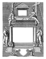 Frame Surrounded by Four Saints, Antonie Wierix II, after Maerten de Vos, 1583 - 1587 photo