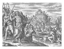 Solomon had the temple built, Hans Collaert I attributed to, after Jan Snellinck I, 1596 - 1643 photo