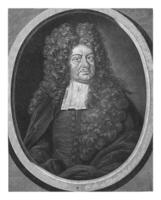 Portrait of the theologian Otto Mencking, Pieter Schenk I, 1670 - 1713 photo