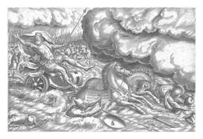 Destruction of the Egyptian army in the Red Sea, Johannes Wierix, after Marten van Cleve I, 1639 photo