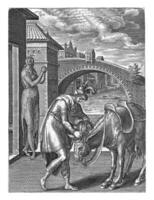 Outer ornament is considered more important than inner well-being, Philips Galle attributed to workshop of, after Philips Galle, 1610 - 1676 photo