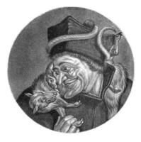 clérigo con un serpiente y un zorro, jacob gol, después cornelis Dusart, 1693 - 1700 foto