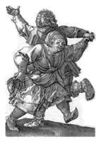 Dancing peasant couple, Hieronymus Wierix attributed to, after Albrecht Durer, 1559 photo