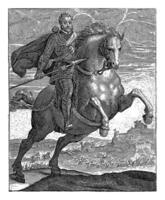 Rudolf ii de Habsburgo en lado de caballo, crispijn camioneta Delaware pasado de moda i, 1604 foto