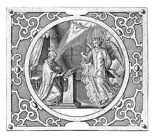 Anunciación humilis, jerónimo wierix, 1563 foto