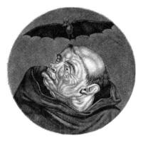monje y un murciélago, jacob gol, después cornelis Dusart, 1693 - 1700 foto