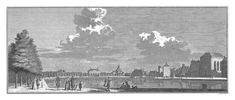 View of the Molenwater in Middelburg, Jan Caspar Philips, after Cornelis Pronk, after Cornelis Schouman, 1751 - 1760 photo