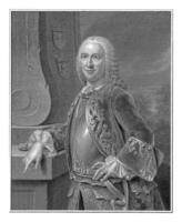 Portrait of Jan van Borssele van der Hooge, Pieter Tanje, after Jean Fournier, 1754 photo