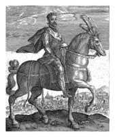 Maximilian II on horseback, Crispijn van de Passe I, after G. Ens, 1604 photo