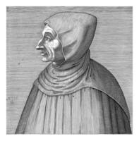 retrato de girolamo savonarola, Hendrick hondius i, 1599 foto