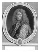 Portrait of Pierre Mignard, Gerard Edelinck, after Pierre Mignard 1612-1695, 1666 - 1707 photo