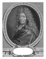 Portrait of Jean Pesne in oval, Antoine Trouvain, after Jean Pesne, 1698 photo