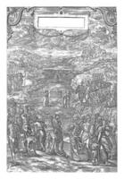 Crossing the Jordan, Johannes Wierix, after Crispijn van den Broeck, 1569 - 1573 photo
