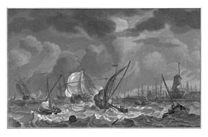 tormenta en el yo, 1776, Noé camioneta der meer ii atribuido a, después hendrik kobell, 1787 foto