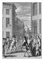 dos hombres disputas en el calle, Bernardo picart taller de, después Bernardo picart, 1712 foto