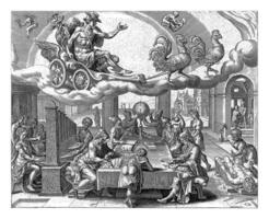 The planet Mercury and its children, Harmen Jansz Muller, after Maarten van Heemskerck, 1638 - 1646 photo