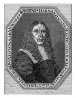 retrato de Hermann haffner a el años de 28, johann Friedrich leonardo, en o después 1665 - 1680 foto