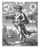 Spring, Matthaeus Greuter, after Hendrick Goltzius, 1585 - 1638 With caption in Latin. photo