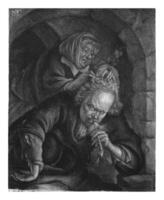 un mujer piojos un hombre, ene Delaware grosero, después bartolomeo matón, 1698 - 1776 foto