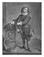 Portrait of Angelo Constantini, Jacob Gole, after Francois de Troy, 1670 - 1724 photo