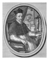 Portrait of Vicar Apostolic Sasbout Vosmaer, Francois van Bleyswijck, after unknown, 1681 - 1726 photo