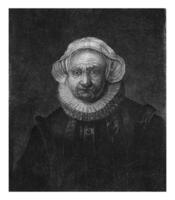retrato de aechje claesdr., ene Delaware grosero, después Rembrandt camioneta río, 1698 - 1776 foto