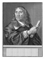 Portrait of the poet Jan Vos, Andries van Buysen Sr., after Karel du Jardin, 1726 photo