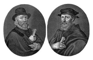 retratos de el hermanos wouter y dirk pietersz. cangrejo, Reinier camioneta persijn, 1623 - 1668 foto