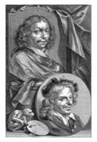Portraits of Frans van Mieris and Jan Havicksz. Steen, Jacob Houbraken, 1753 photo