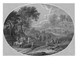 Landscape with riders and hikers, Abraham Jacobsz photo