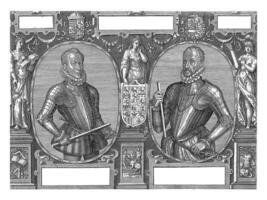 Portraits of Matthias of Austria and William I, Prince of Orange, Johannes Wierix, 1577 - 1579 photo