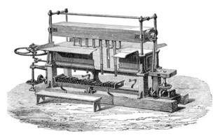 Molding machine Popelin-Ducarre, vintage engraving. photo