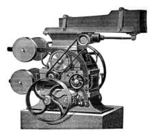 trituradora cuatro cilindros, Clásico grabado. foto
