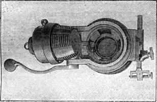 Welin breech of the English artillery, vintage engraving. photo