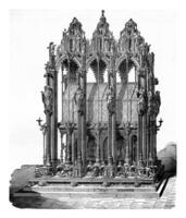Shrine of St. Sebald, vintage engraving. photo