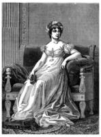 Madame de Stael, vintage engraving. photo