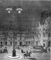 Lighting of the Place du Carrousel in Paris by electric light, v photo