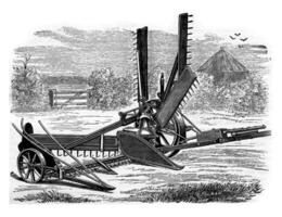 Combine plough Mr. Walter A. Wood, vintage engraving. photo