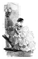 The Crinoline, vintage engraving. photo