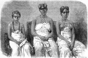 The daughters of King Louis, vintage engraving. photo